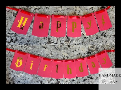 Harry Potter Inspired Birthday Banner, Custom Birthday Banner, Reusable Birthday Banner - image1